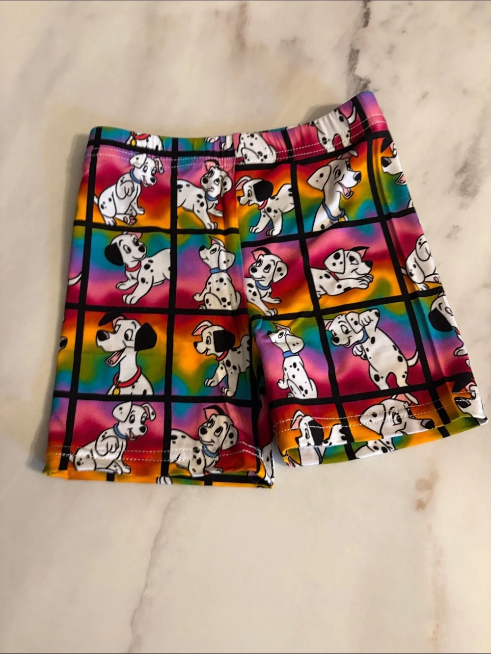 BAMBOO Rainbow Grid Dalmatian Short Pajama Set with Black Trim
